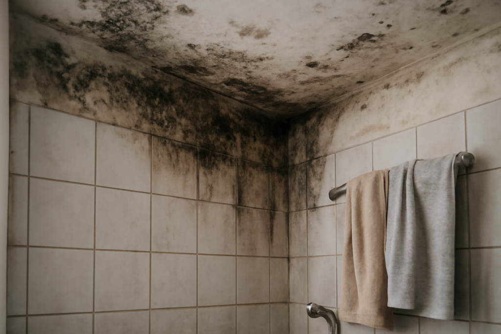 quitar moho techo baño
