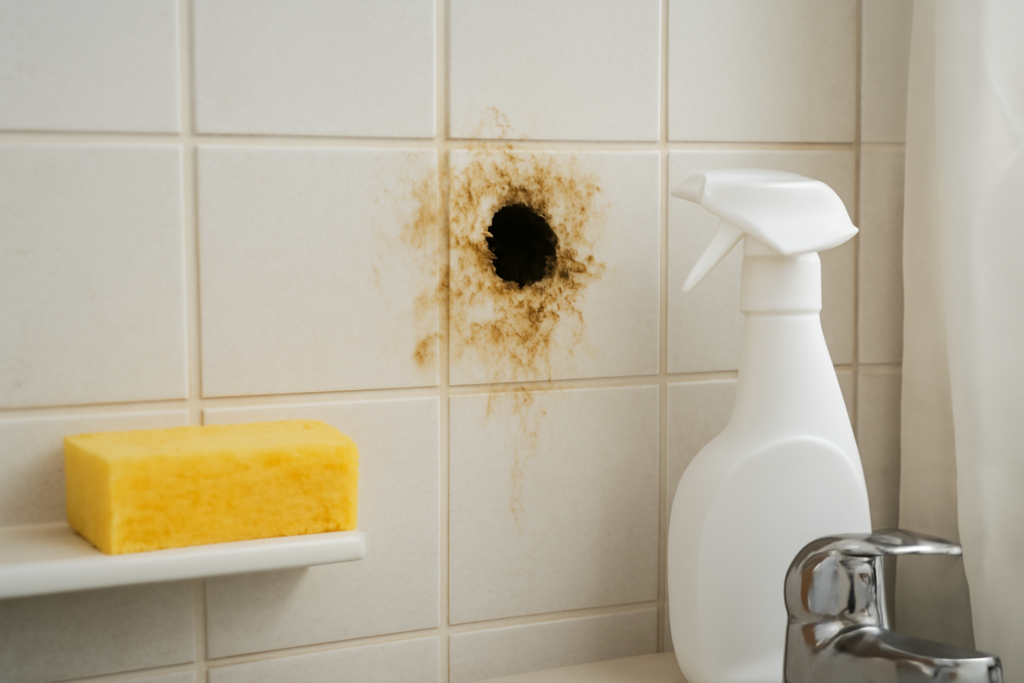 tapar agujero pared baño